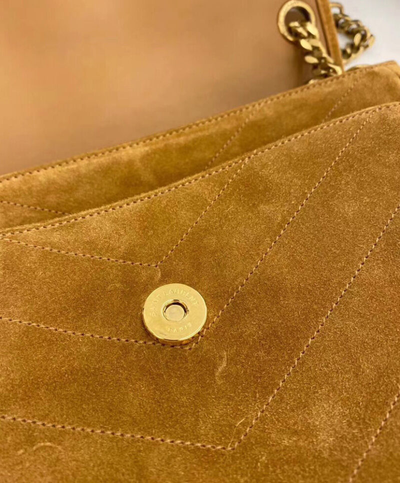 Saint Laurent Niki Medium In Suede And Smooth Leather 498894 Coffee